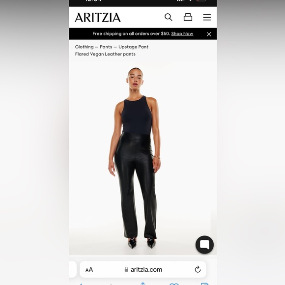 Aritzia, faux leather pants NWT - Picture 2 of 9